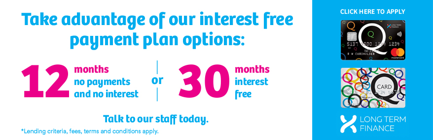 Take advantage of our interest free payment plan options
